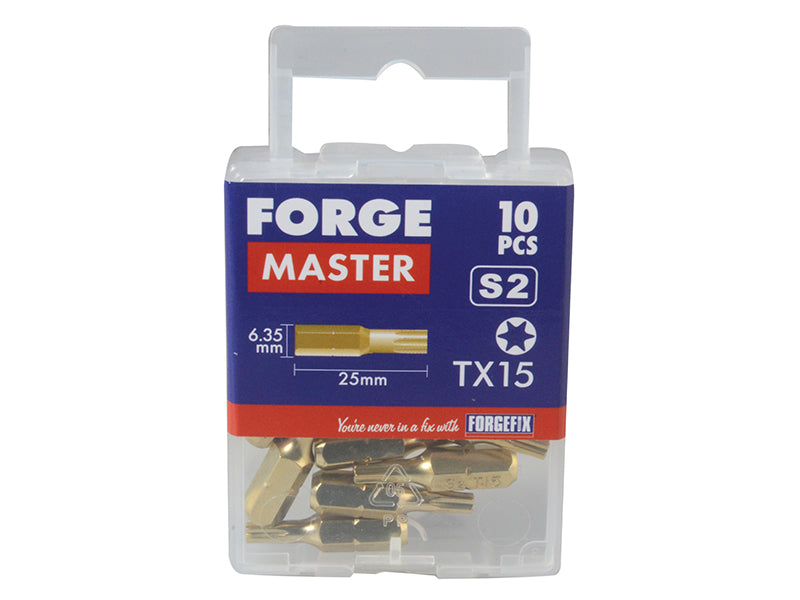 ForgeFix TORX® Compatible Bit T15 x 25mm (Pack 10) FORFM10TX15