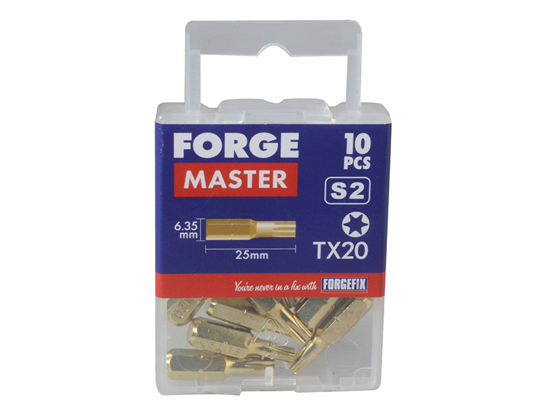 ForgeFix TORX® Compatible Bit T20 x 25mm (Pack 10) FORFM10TX20
