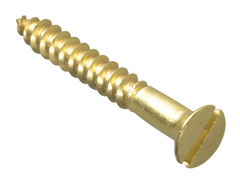 ForgeFix Wood Screw Slotted CSK Brass 1.1/2in x 10 Forge Pack 8 FORFPC11210B