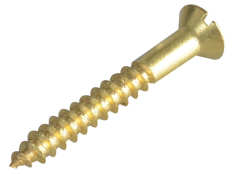 ForgeFix Wood Screw Slotted CSK Brass 1.1/2in x 10 Forge Pack 8 FORFPC11210B