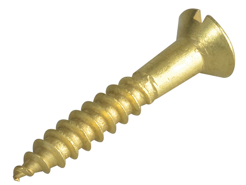 ForgeFix Wood Screw Slotted CSK Brass 1.1/4in x 10 Forge Pack 10 FORFPC11410B