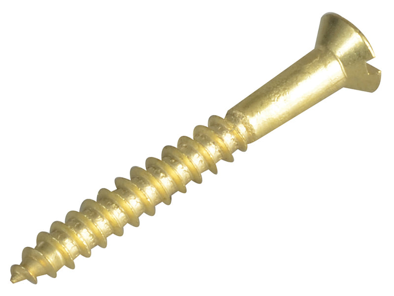ForgeFix Wood Screw Slotted CSK Brass 1.1/4in x 6 Forge Pack 15 FORFPC1146B