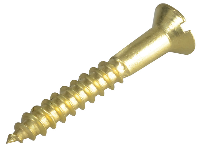 ForgeFix Wood Screw Slotted CSK Brass 1.1/4in x 8 Forge Pack 12 FORFPC1148B