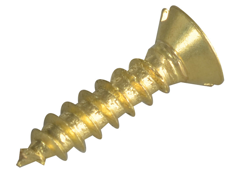 ForgeFix Wood Screw Slotted CSK Brass 1/2in x 4 Forge Pack 60 FORFPC124B