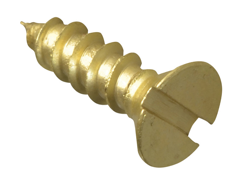 ForgeFix Wood Screw Slotted CSK Brass 1/2in x 6 Forge Pack 40 FORFPC126B