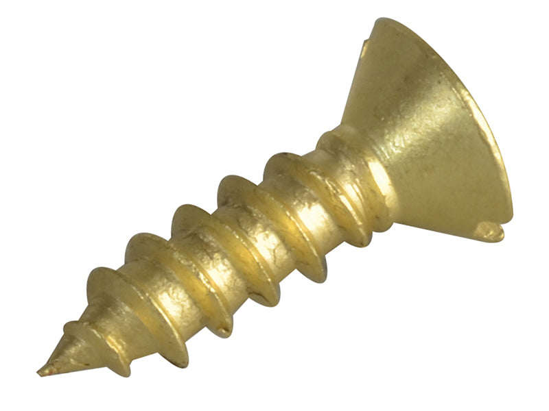 ForgeFix Wood Screw Slotted CSK Brass 1/2in x 6 Forge Pack 40 FORFPC126B