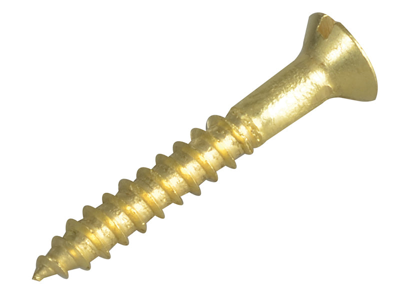 ForgeFix Wood Screw Slotted CSK Brass 1in x 6 Forge Pack 20 FORFPC16B