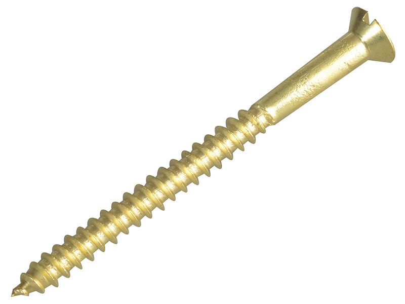 ForgeFix Wood Screw Slotted CSK Brass 2.1/2in x 10 Forge Pack 6 FORFPC21210B