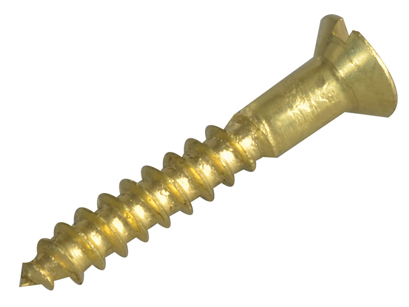 ForgeFix Wood Screw Slotted CSK Brass 3/4in x 4 Forge Pack 45 FORFPC344B