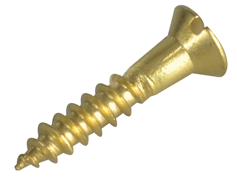 ForgeFix Wood Screw Slotted CSK Brass 3/4in x 6 Forge Pack 25 FORFPC346B