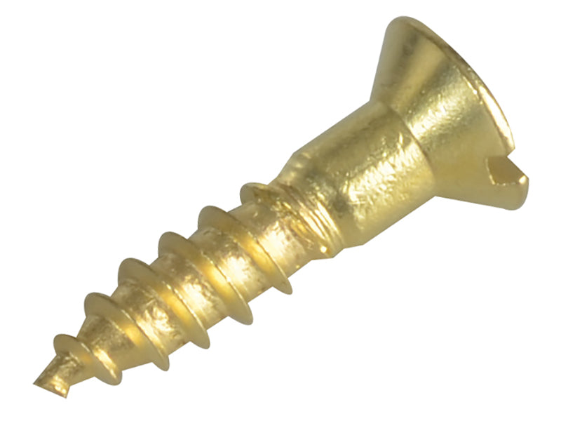 ForgeFix Wood Screw Slotted CSK Brass 3/4in x 8 Forge Pack 20 FORFPC348B