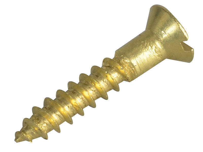 ForgeFix Wood Screw Slotted CSK Brass 5/8in x 4 Forge Pack 50 FORFPC584B