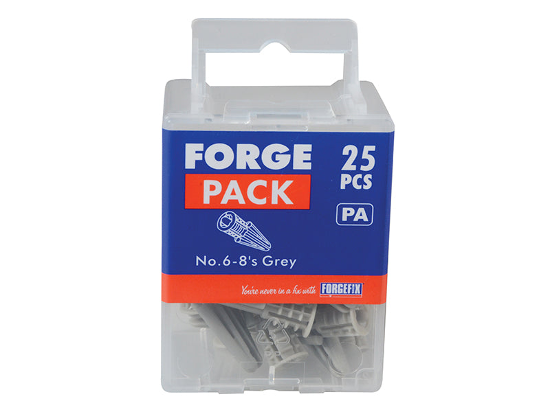 ForgeFix Nylon Plasterboard Plugs 4mm ForgePack 10 FORFPCFN10