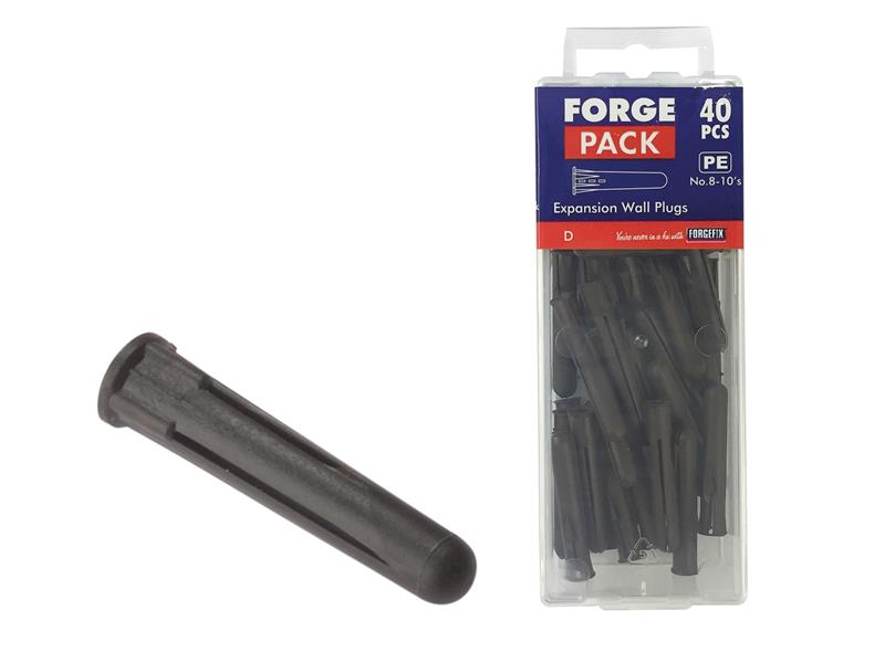 ForgeFix Expansion Wall Plugs Plastic Brown 8-10 ForgePack 40 FORFPEXP4