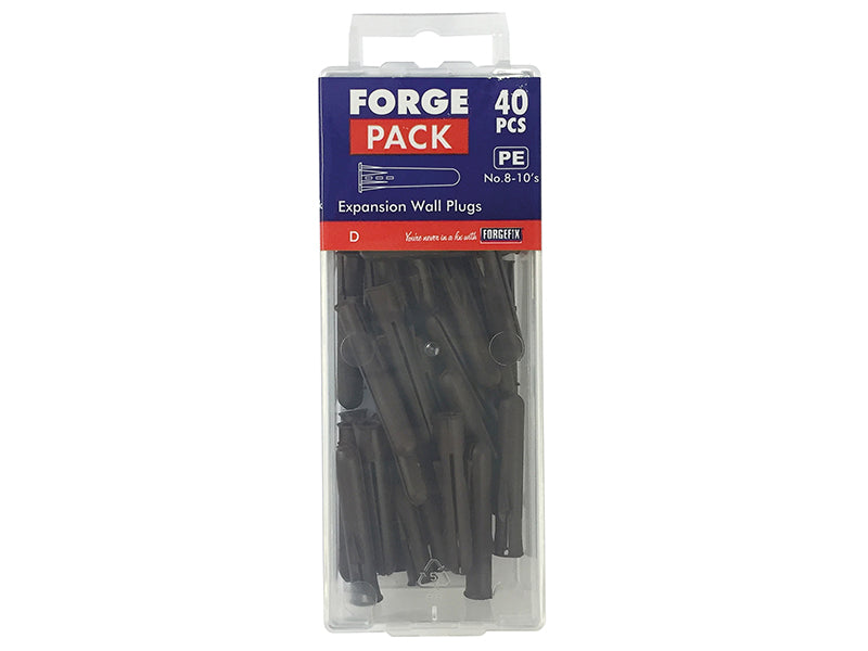 ForgeFix Expansion Wall Plugs Plastic Brown 8-10 ForgePack 40 FORFPEXP4