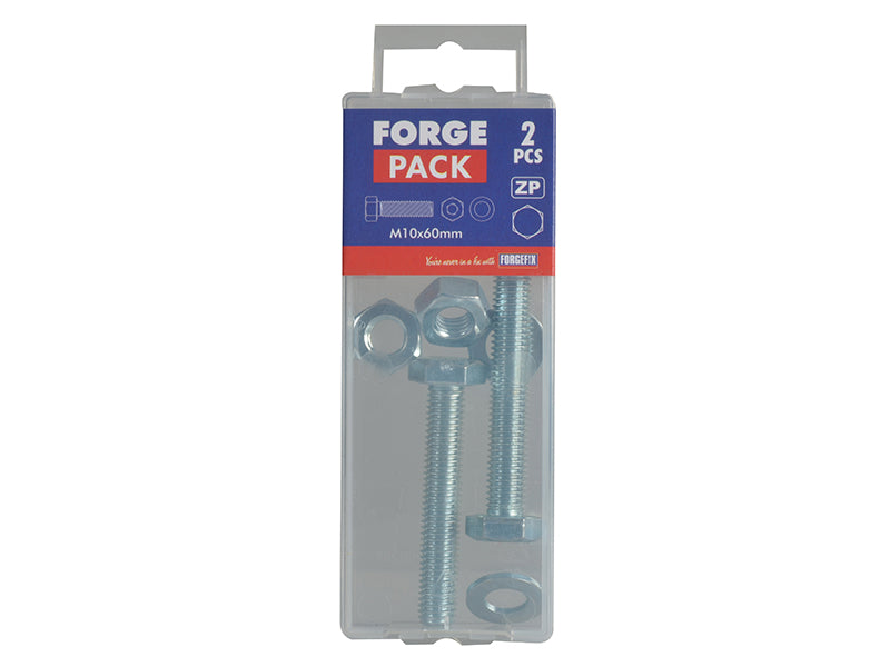 ForgeFix High Tensile Set Screw ZP M10 x 60mm Forge Pack 2 FORFPHBN1060