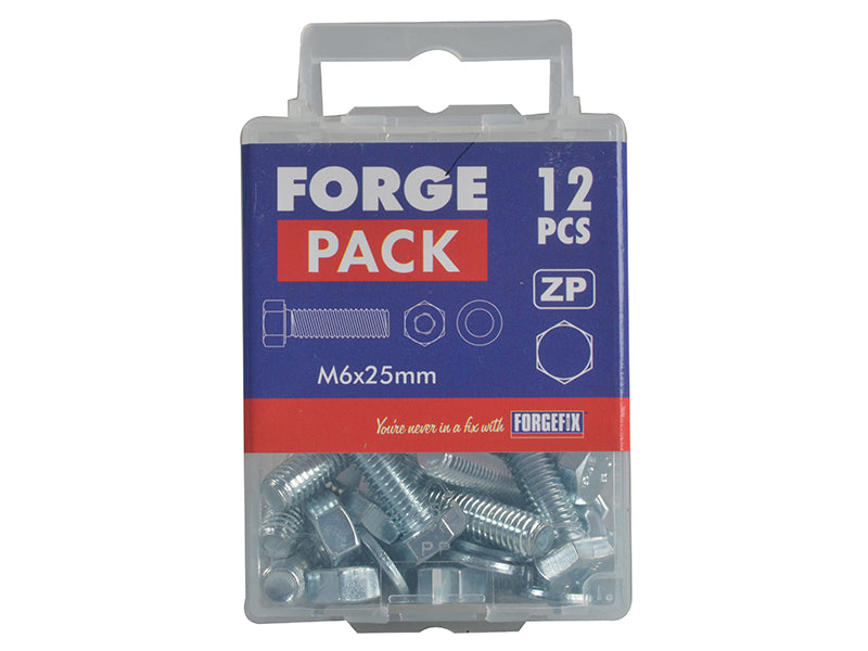 ForgeFix High Tensile Set Screw ZP M6 x 25mm Forge Pack 12 FORFPHBN625