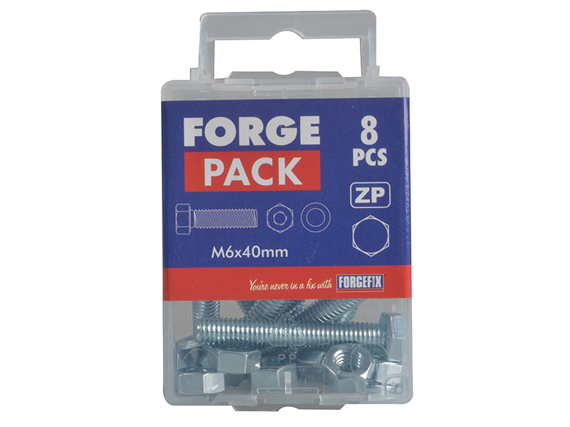 ForgeFix High Tensile Set Screw ZP M6 x 40mm Forge Pack 8 FORFPHBN640