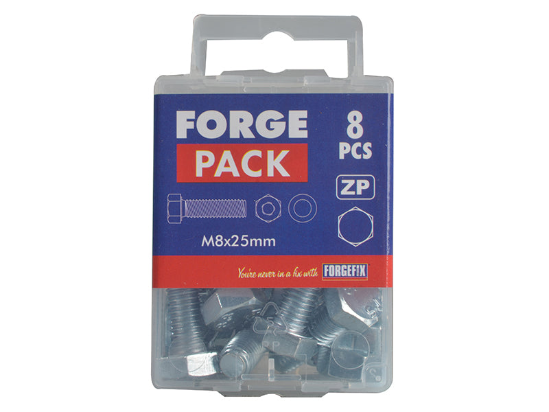 ForgeFix High Tensile Set Screw ZP M8 x 25mm Forge Pack 8 FORFPHBN825