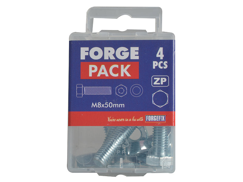 ForgeFix High Tensile Set Screw ZP M8 x 50mm Forge Pack 4 FORFPHBN850