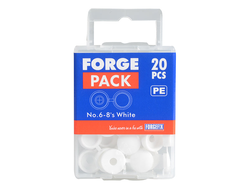 ForgeFix Hinged Cover Cap White No. 10-12 Bag 100 FORHCC0LM