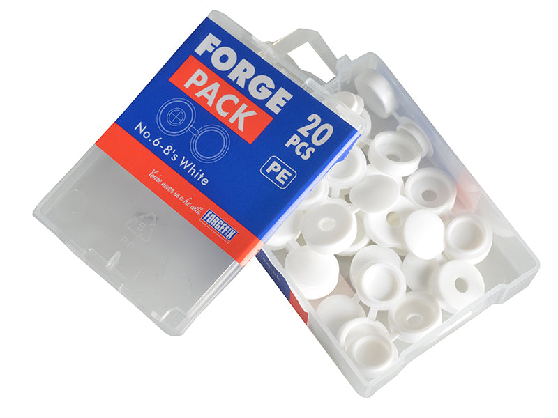ForgeFix Hinged Cover Cap White No. 10-12 Bag 100 FORHCC0LM