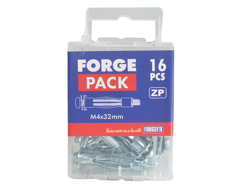 ForgeFix Cavity Wall Anchor Zinc Plated M4 x 32mm ForgePack 16 FORFPMCA432