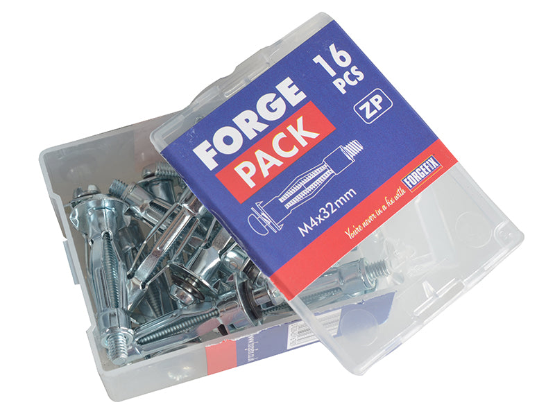 ForgeFix Cavity Wall Anchor Zinc Plated M4 x 32mm ForgePack 16 FORFPMCA432