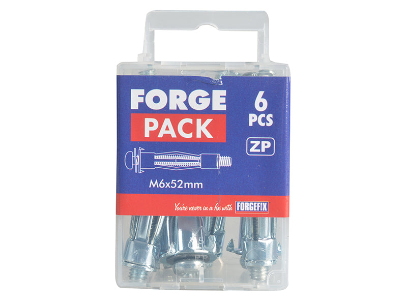 ForgeFix Cavity Wall Anchor Zinc Plated M6 x 52mm ForgePack 6 FORFPMCA652