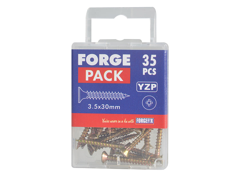 ForgeFix Multi-Purpose Pozi Compatible Screw CSK ST ZYP 3.5 x 30mm Forge Pack 35 FORFPMP3530Y