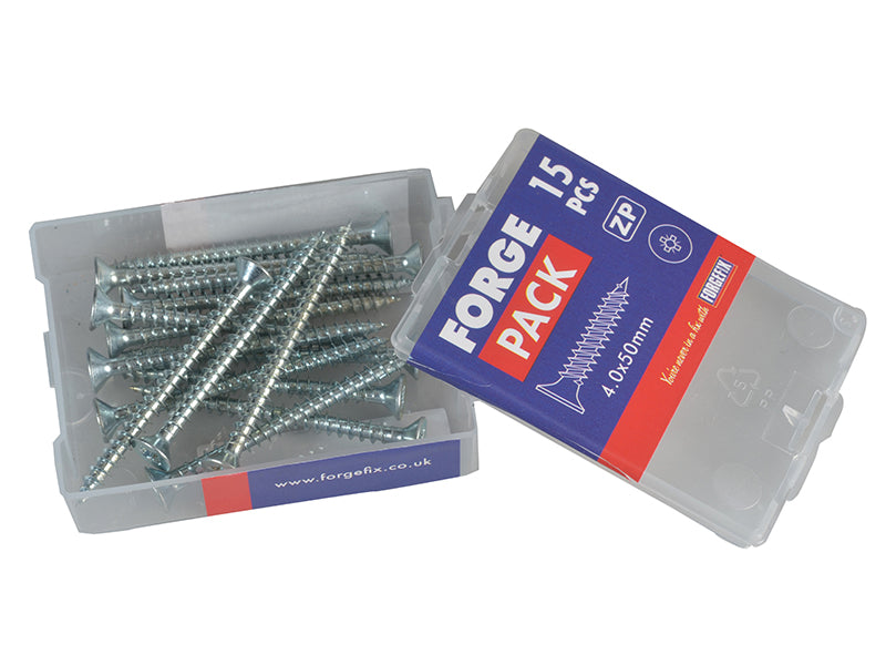 ForgeFix Multi-Purpose Pozi Compatible Screw CSK ST ZP 4.0 x 50mm Forge Pack 15 FORFPMP450Z