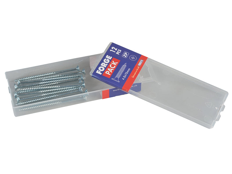 ForgeFix Multi-Purpose Pozi Compatible Screw CSK ST ZP 4.0 x 70mm Forge Pack 12 FORFPMP470Z