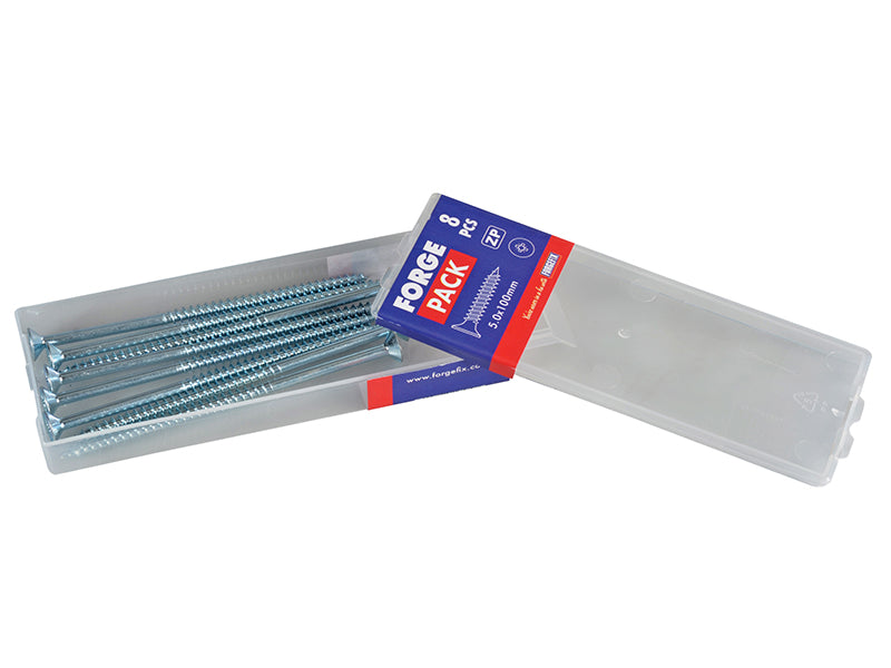 ForgeFix Multi-Purpose Pozi Compatible Screw CSK ST ZP 5.0 x 100mm Forge Pack 8 FORFPMP5100Z