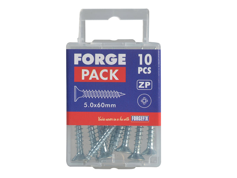ForgeFix Multi-Purpose Pozi Compatible Screw CSK ST ZP 5.0 x 60mm Forge Pack 10 FORFPMP560Z