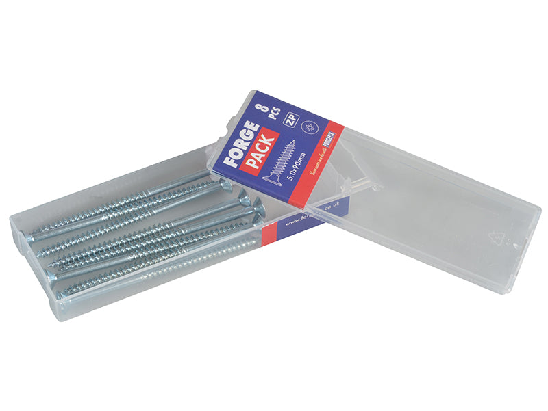 ForgeFix Multi-Purpose Pozi Compatible Screw CSK ST ZP 5.0 x 90mm Forge Pack 8 FORFPMP590Z