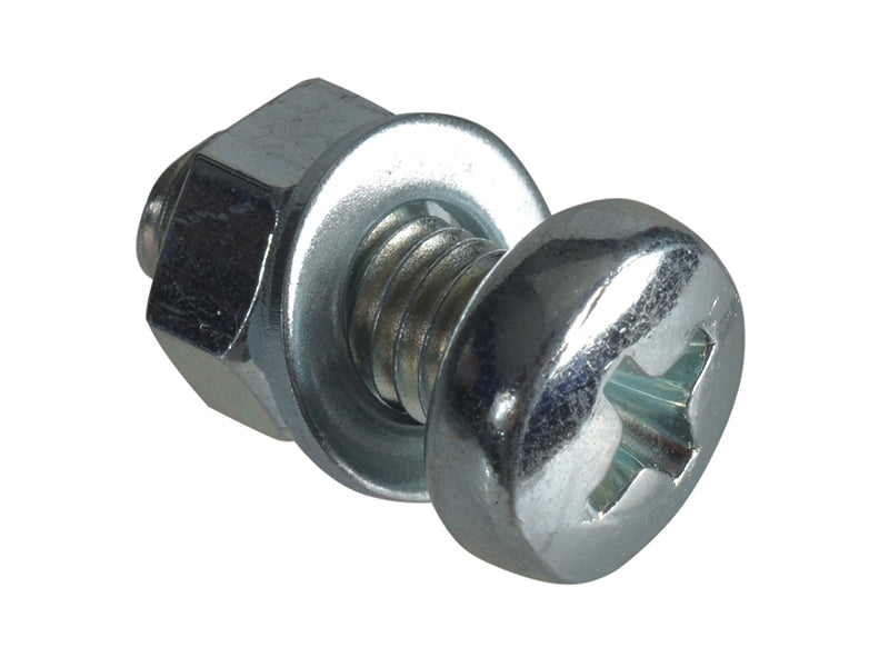 ForgeFix Machine Screw Pozi Compatible Pan Head ZP M5 x 12mm Forge Pack 14 FORFPMSPH512