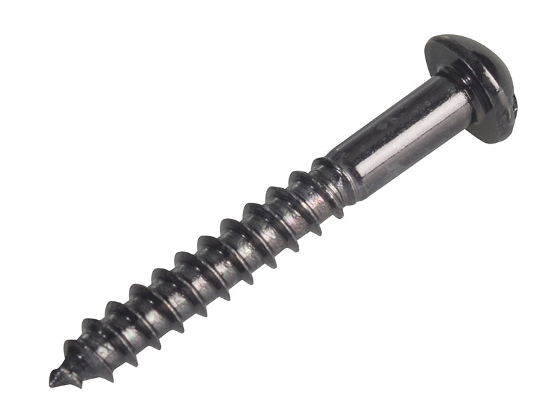 ForgeFix Wood Screw Slotted Round Head ST Black Japanned 1.1/4in x 8 Forge Pack 12 FORFPR1148J