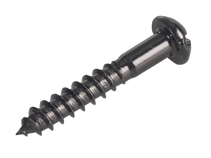 ForgeFix Wood Screw Slotted Round Head ST Black Japanned 1in x 8 Forge Pack 20 FORFPR18J