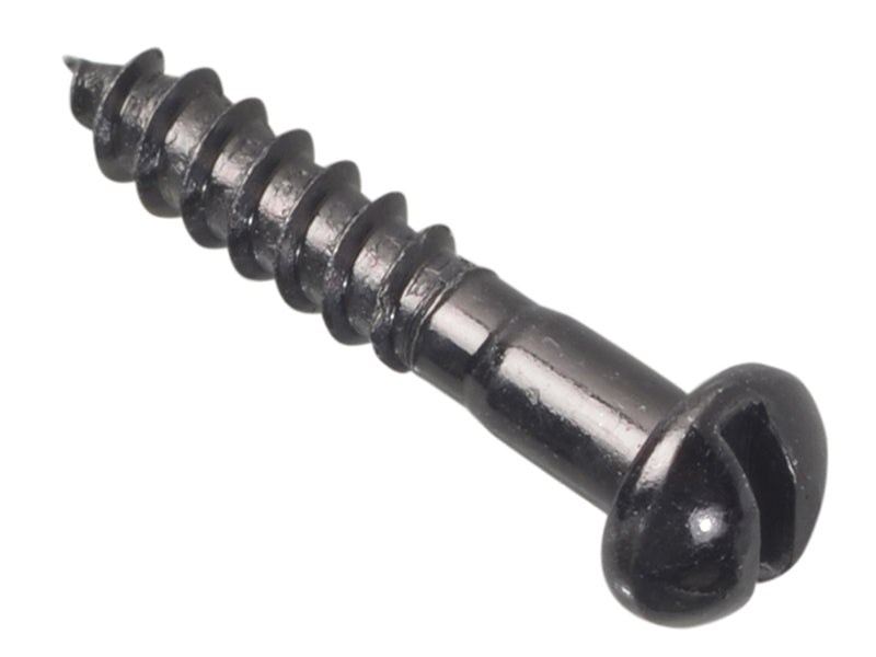 ForgeFix Wood Screw Slotted Round Head ST Black Japanned 3/4in x 6 Forge Pack 40 FORFPR346J