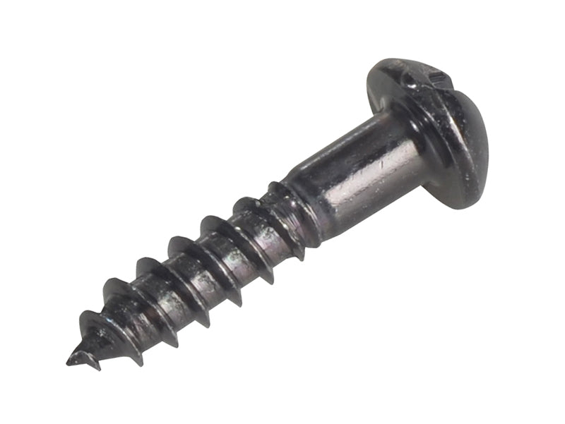 ForgeFix Wood Screw Slotted Round Head ST Black Japanned 3/4in x 8 Forge Pack 25 FORFPR348J