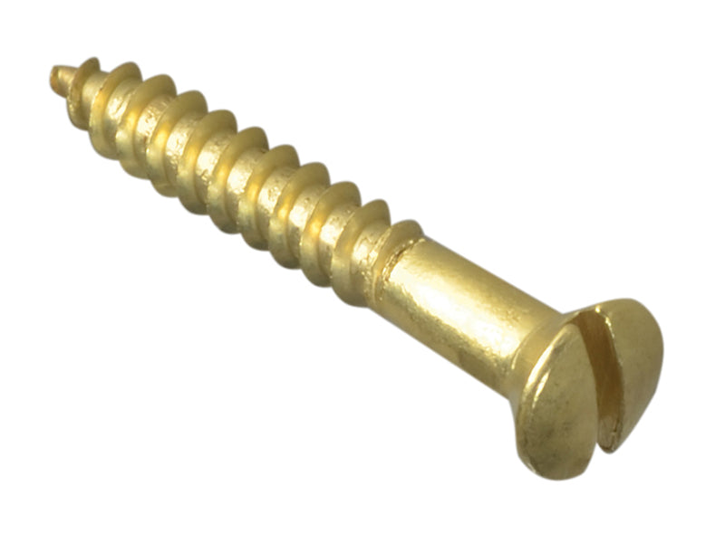 ForgeFix Wood Screw Slotted Raised Head ST Solid Brass 1.1/2 x 8in Forge Pack 10 FORFPRH1128B