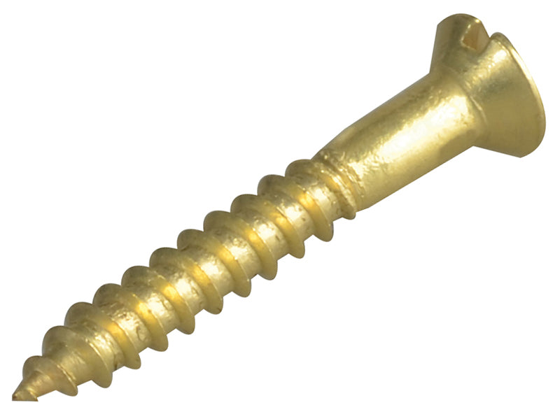 ForgeFix Wood Screw Slotted Raised Head ST Solid Brass 1.1/2 x 8in Forge Pack 10 FORFPRH1128B