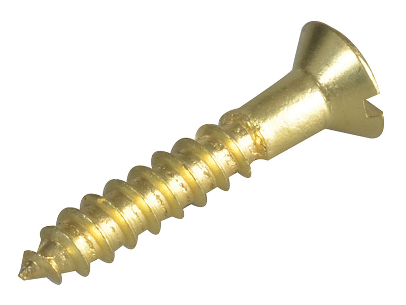 ForgeFix Wood Screw Slotted Raised Head ST Solid Brass 1in x 8 Forge Pack 16 FORFPRA18B