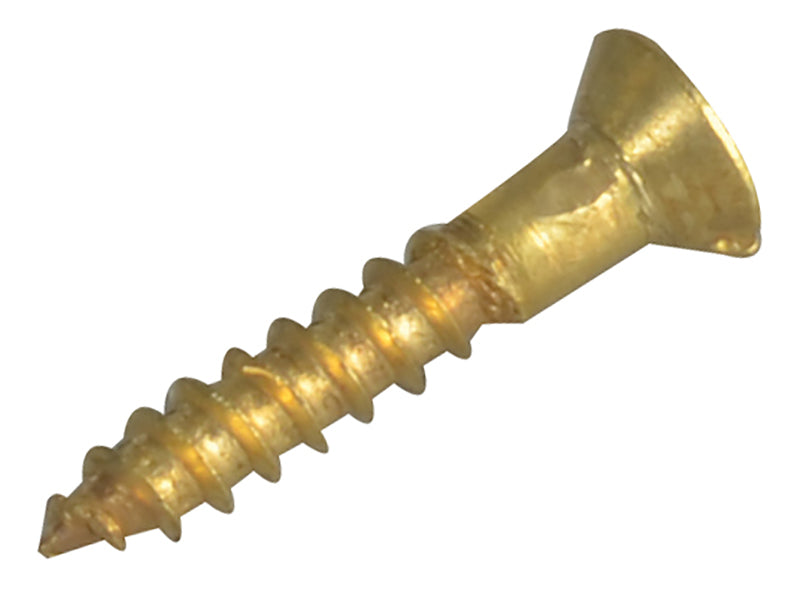 ForgeFix Wood Screw Slotted Raised Head ST Solid Brass 5/8in x 4 Forge Pack 40 FORFPRA584B