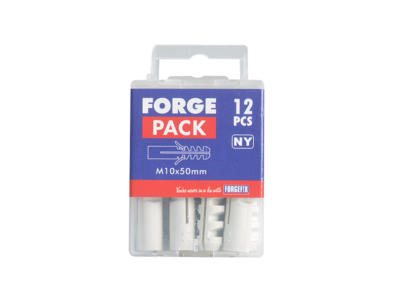 ForgeFix Nylon Expansion Wall Plug Rimless M10 x 50mm Forge Pack 12 FORFPRIM1050