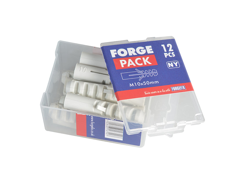 ForgeFix Nylon Expansion Wall Plug Rimless M10 x 50mm Forge Pack 12 FORFPRIM1050