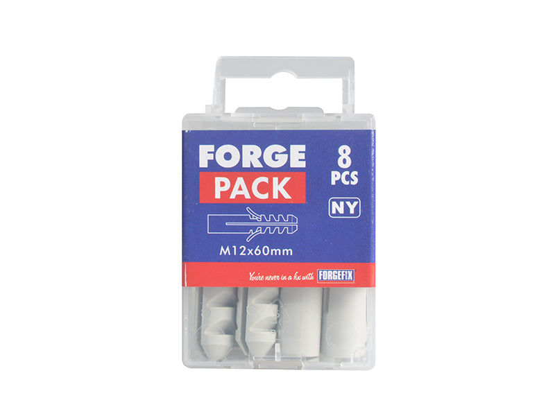 ForgeFix Nylon Expansion Wall Plug Rimless M12 x 60mm Forge Pack 8 FORFPRIM1260