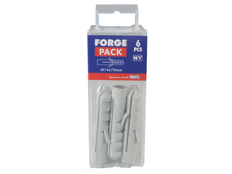 ForgeFix Nylon Expansion Wall Plug Rimless M14 x 75mm Forge Pack 6 FORFPRIM1475