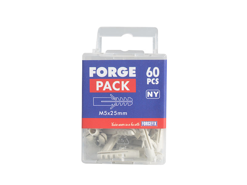 ForgeFix Nylon Expansion Wall Plug Rimless M5 x 25mm Forge Pack 60 FORFPRIM525
