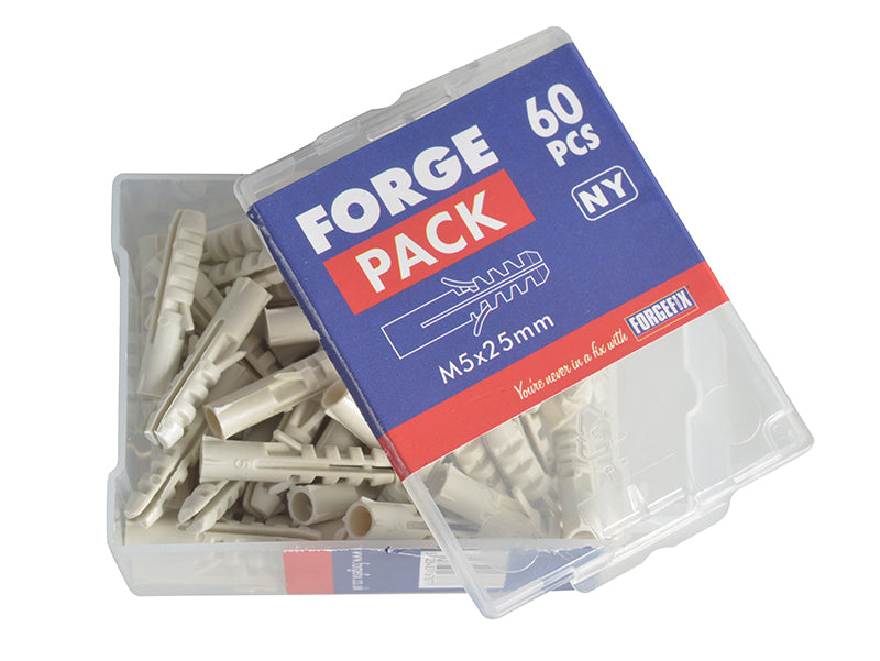 ForgeFix Nylon Expansion Wall Plug Rimless M5 x 25mm Forge Pack 60 FORFPRIM525